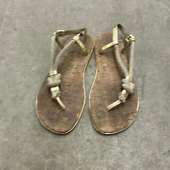 Michael Kors  gold flat cord sandals - Picture 2 of 5